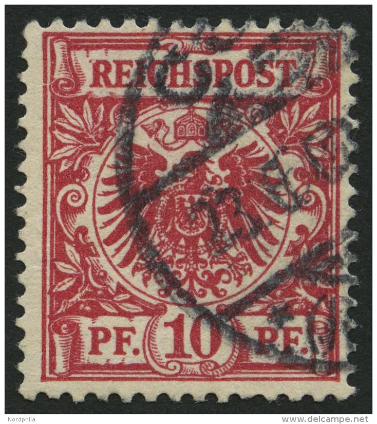 Dt. Reich 47ea O, 1899, 10 Pf. Braunrot, Normale Zähnung, Pracht, Gepr. Wiegand, Mi. 80.- - Other & Unclassified