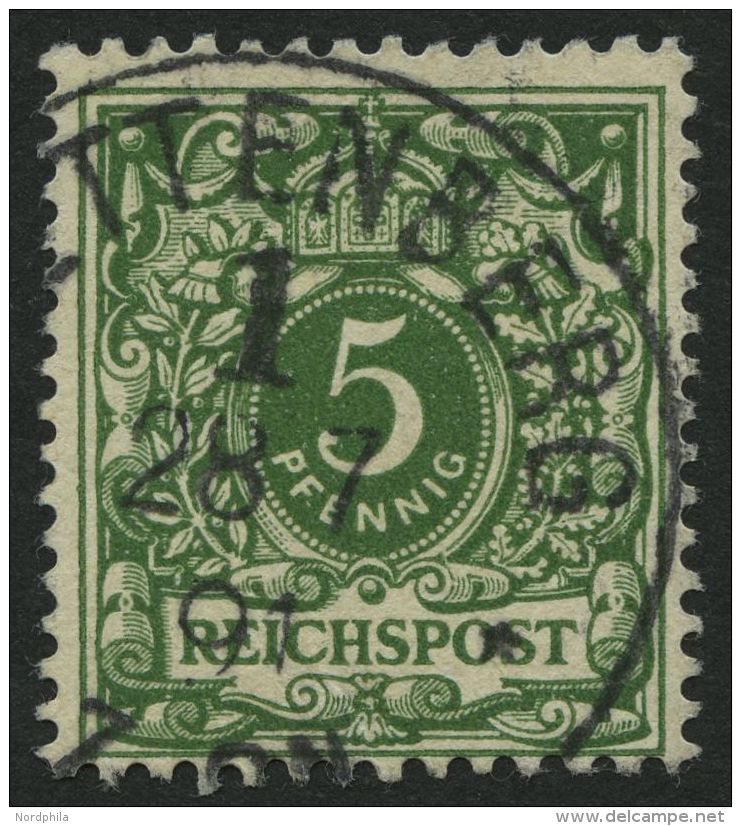 Dt. Reich 46ba O, 1891, 5 Pf. Dunkelgelblichgrün, Pracht, Fotobefund Jäschke-L., Mi. 300.- - Other & Unclassified