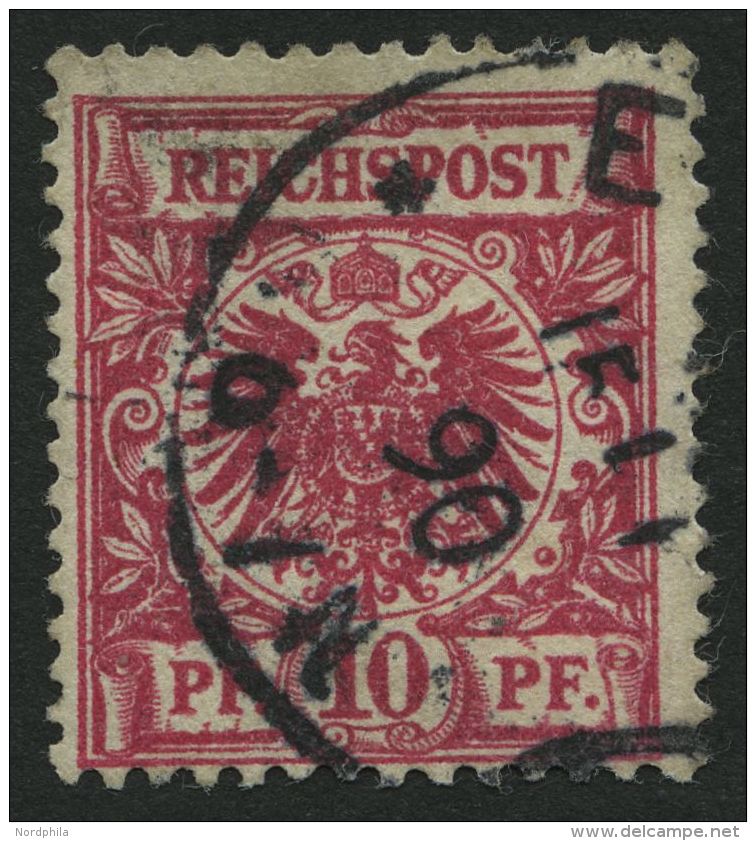 Dt. Reich 47aa O, 1889, 10 Pf. Lilakarmin, Normale Zähung, Pracht, Gepr. Petry, Mi. 100.- - Autres & Non Classés