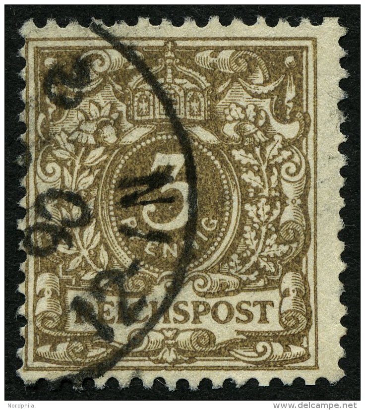 Dt. Reich 45aa O, 1889, 3 Pf. Dunkelbraun, Pracht, Gepr. Zenker, Mi. 85.- - Used Stamps