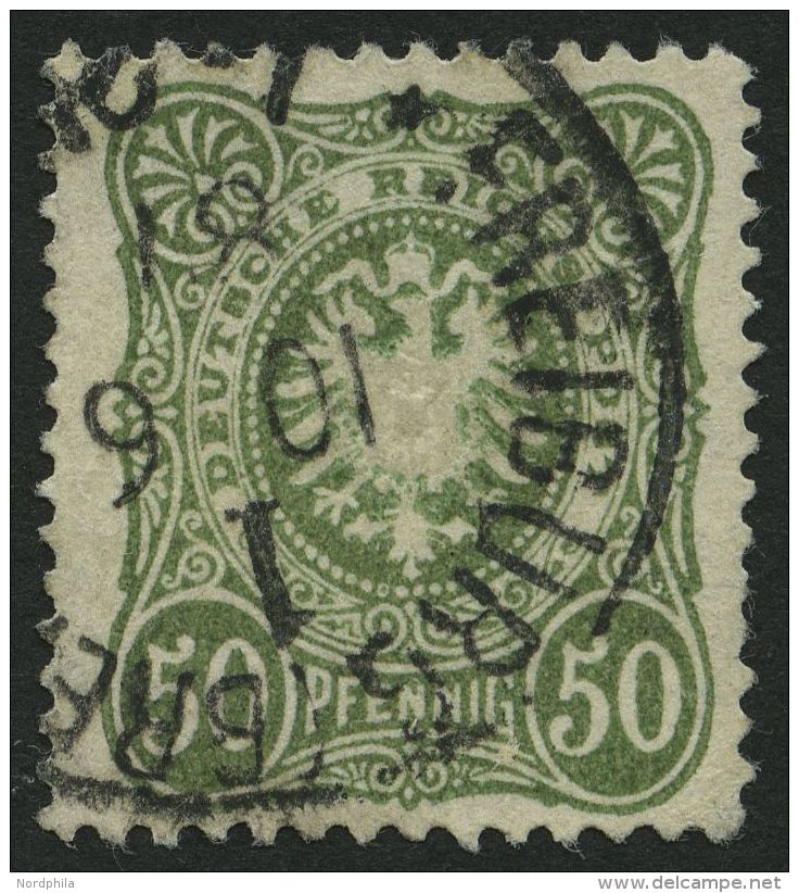 Dt. Reich 44ca O, 1887, 50 Pf. Seegrün, Normale Zähnung, Gepr. Wiegand, Mi. 60.- - Other & Unclassified