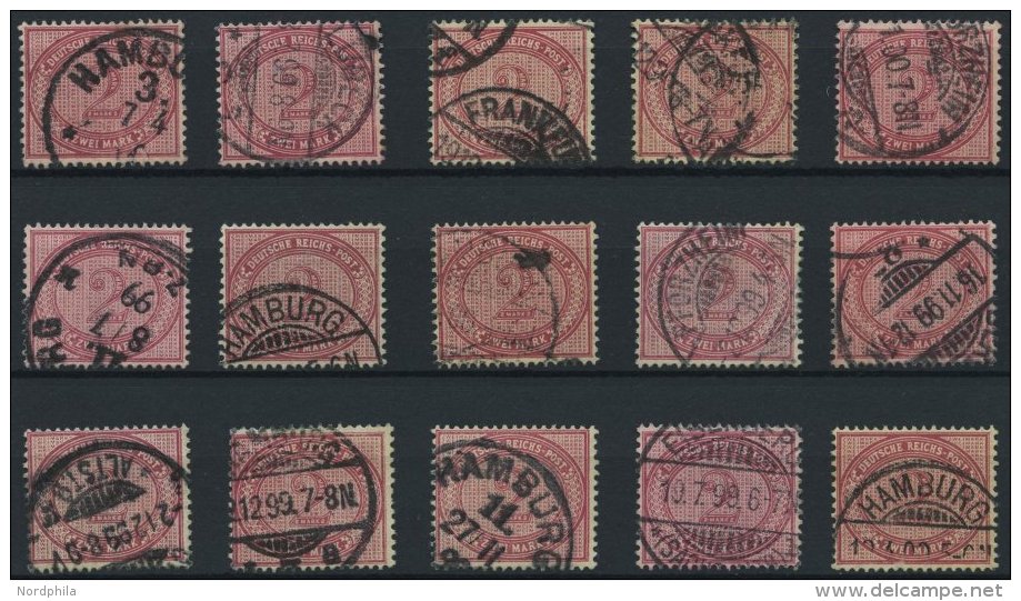 Dt. Reich 37f O, 1899, 2 M. Lilakarmin, 15 Werte Feinst (meist Kleine Zahnunebenheiten), Alle Geprüft Wiegand, Mi. - Used Stamps