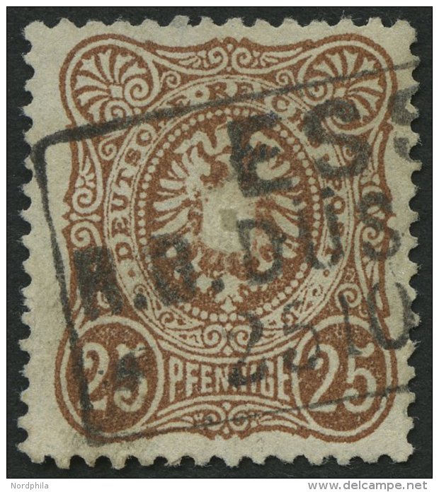 Dt. Reich 35b O, 1878, 25 Pfe. Gelbbraun, Normale Zähnung, Gepr. Zenker, Pracht, Mi. 130.- - Gebraucht