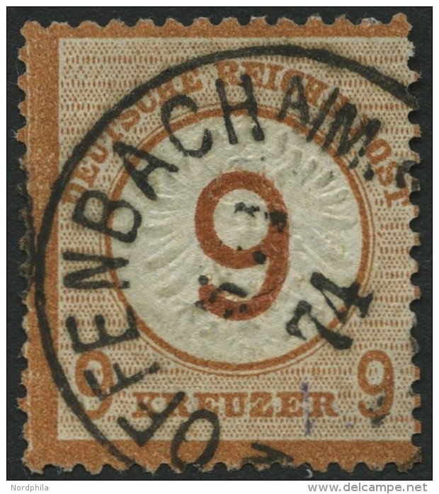 Dt. Reich 30 O, 1874, 9 Auf 9 Kr. Braunorange, K1 OFFENBACH, Normale Zähnung, Pracht, Mi. 600.- - Used Stamps