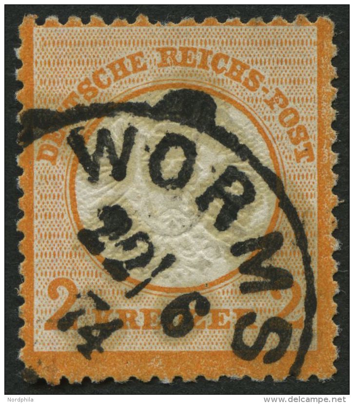 Dt. Reich 24 O, 1872, 2 Kr. Orange, K1 WORMS, Oben Ein Kurzer Zahn Sonst Farbfrisches Gut Geprägtes Prachtstüc - Other & Unclassified