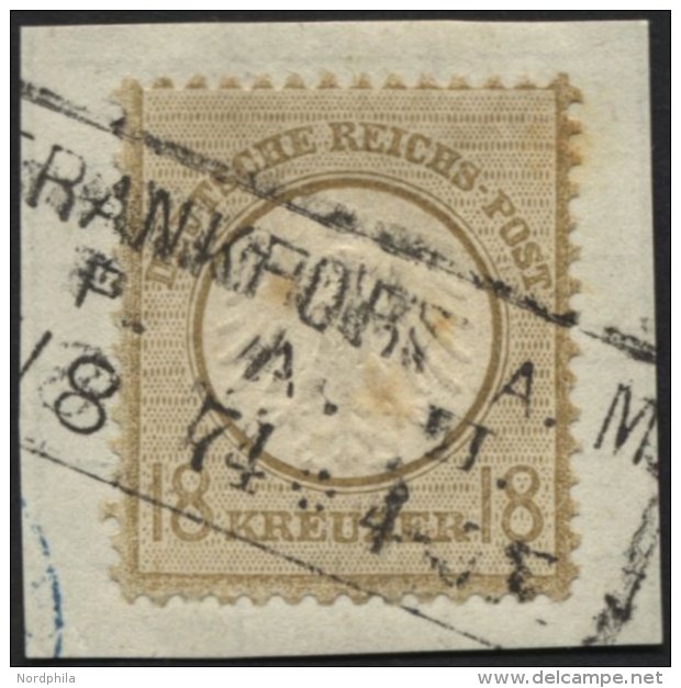 Dt. Reich 11 BrfStk, 1872, 18 Kr. Ockerbraun, R3 FRANKFURT A. M., Ein Paar Kleine Stockpunkte Sonst Prachtbriefstüc - Used Stamps