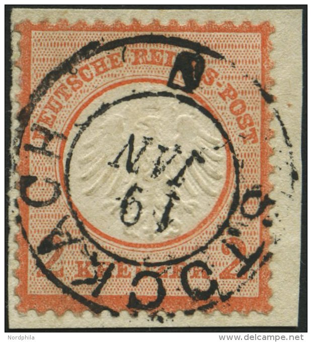 Dt. Reich 8 BrfStk, 1872, 2 Kr. Rötlichorange, Badischer K2 STOCKACH, Prachtbriefstück, Mi. (400.-) - Used Stamps