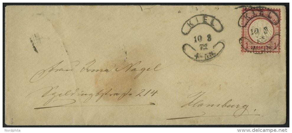 Dt. Reich 4 BRIEF, 1872, 1 Gr. Rotkarmin Mit Kieler Wurststempel, Feinst - Used Stamps