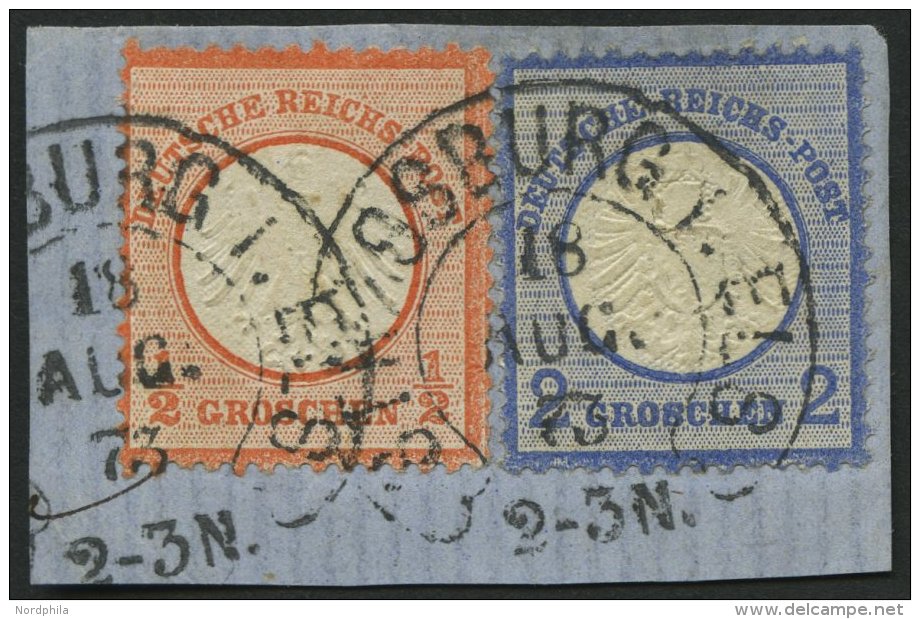 Dt. Reich 3,20 BrfStk, Mischfrankatur: 1872, 1/2 Gr. Ziegelrot Und 2 Gr. Ultramarin, Hufeisenstempel STRASSBURG I. ELS. - Used Stamps