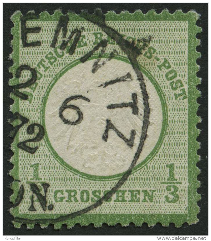 Dt. Reich 2b O, 1872, 1/3 Gr. Dunkelsmaragdgrün, Pracht, Gepr. Sommer Mi. 170.- - Other & Unclassified