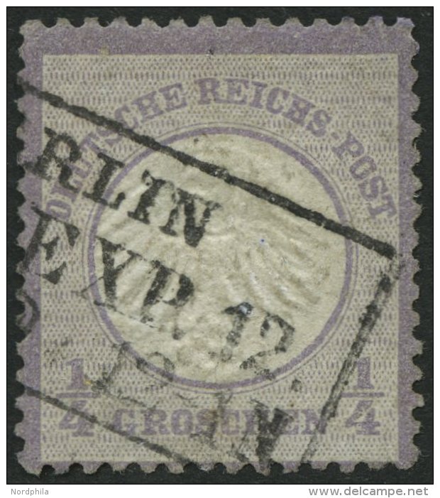 Dt. Reich 1 O, 1872, 1/4 Gr. Grauviolett, Pracht, Mi. 120.- - Used Stamps