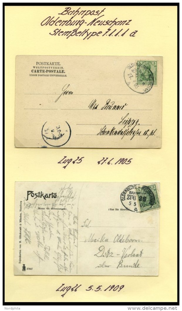 BAHNPOST Oldenburg-Neuschanz (verschiedene Züge Und Typen), 1885-1923, 14 Belege Feinst/Pracht - Franking Machines (EMA)