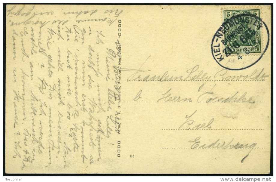 BAHNPOST Kiel-Neumünster (Zug 655), 1913, Ansichtskarte Gruß Aus Einfeld, Pracht - Franking Machines (EMA)