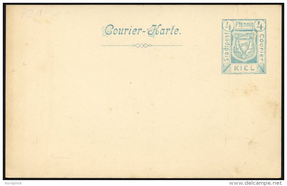 KIEL A P 21 BRIEF, 1899, 4 Pf. Hellblau, Ungebraucht, Prachtkarte - Private & Local Mails