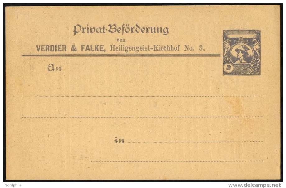 HAMBURG E P 1 BRIEF, HAMMONIA II: 1889, 2 Pf. Merkurkopf, Ungebraucht, Prachtkarte - Posta Privata & Locale