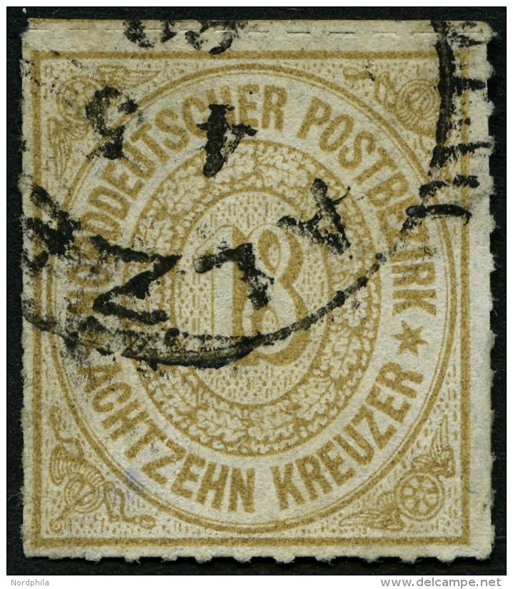 NDP 11 O, 1868, 18 Kr. Olivbraun, Pracht, Mi. 80.- - Autres & Non Classés