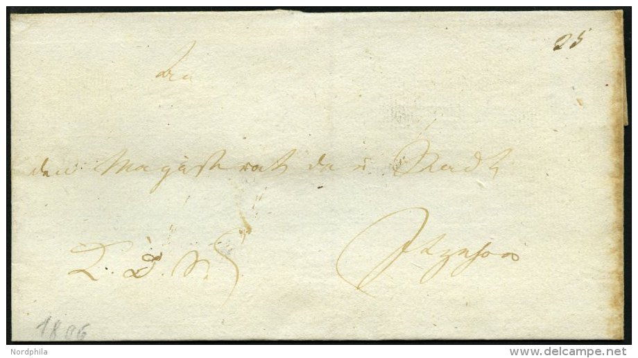 SCHLESWIG-HOLSTEIN 1806, K.D.S.-Briefhülle An Den Magistrat Der Stadt Itzehoe, Rückseitiges Schwarzes Lacksieg - Schleswig-Holstein