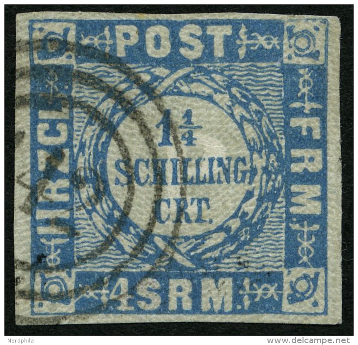 SCHLESWIG-HOLSTEIN 6 O, 142 (HORST) Auf 11/4 S. Grauultramarin, Pracht, R! - Schleswig-Holstein