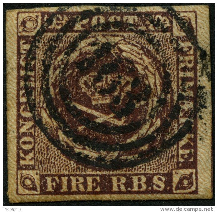 SCHLESWIG-HOLSTEIN DK 1IIa O, 163 (HOLSTEINISCHES BAHNPOST-SPEDITIONSBUREAU) Auf 4 RBS Rotbraun, Pracht - Schleswig-Holstein