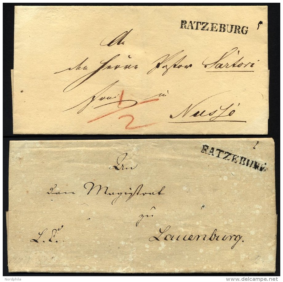 SCHLESWIG-HOLSTEIN RATZEBURG, L1 (2 Verschiedene Typen) Je Auf Brief, Pracht - Prephilately