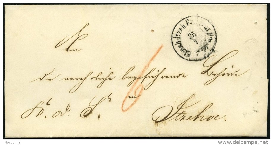 SCHLESWIG-HOLSTEIN ELMSH. ITZEH. EBN. Post. BUR, K1 Auf K.D.S.-Briefhülle, Pracht - Prephilately