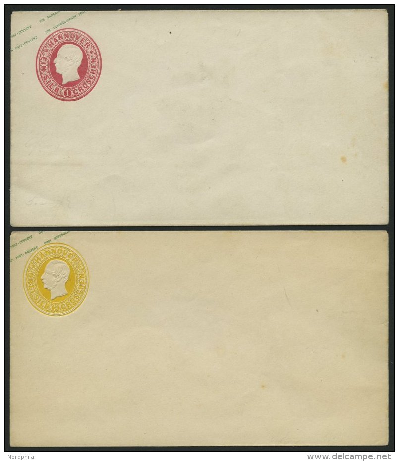 HANNOVER U 2,4AND BRIEF, 1857, 1 Und 3 Ggr. König Georg V, Neudruck, Wertstempel Links, Lange Gummierung, Ungebrauc - Hanover