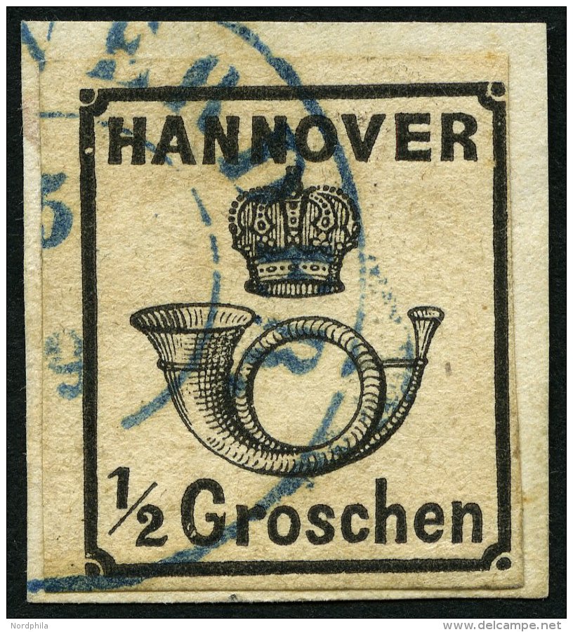 HANNOVER 17y BrfStk, 1860, 1/2 Gr. Schwarz, Prachtbriefstück, Mi. 250.- - Hanovre