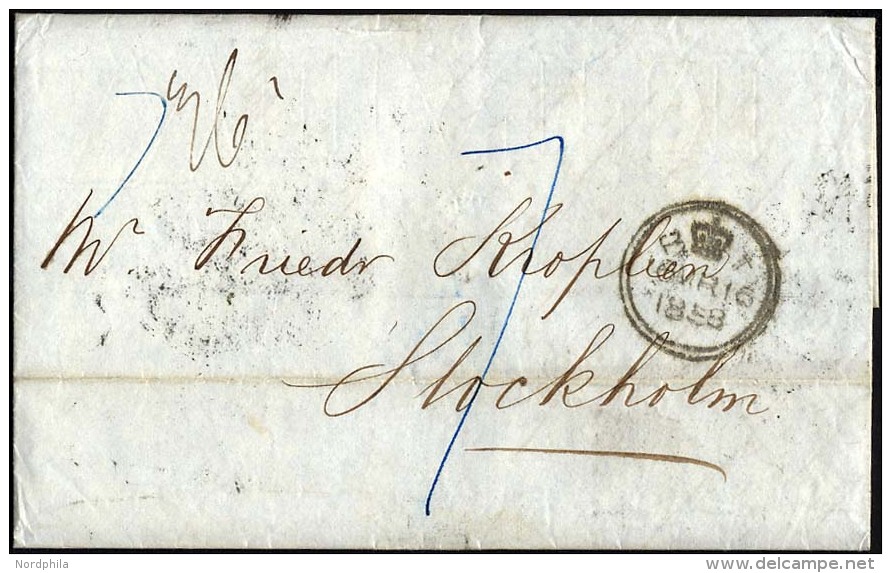 HAMBURG-VORPHILA 1858, K.S.P.A. HAMBURG, K2 Und KDOPA HAMBURG (K2) Rückseitig Als Durchgangsstempel Auf Brief Von L - Prephilately