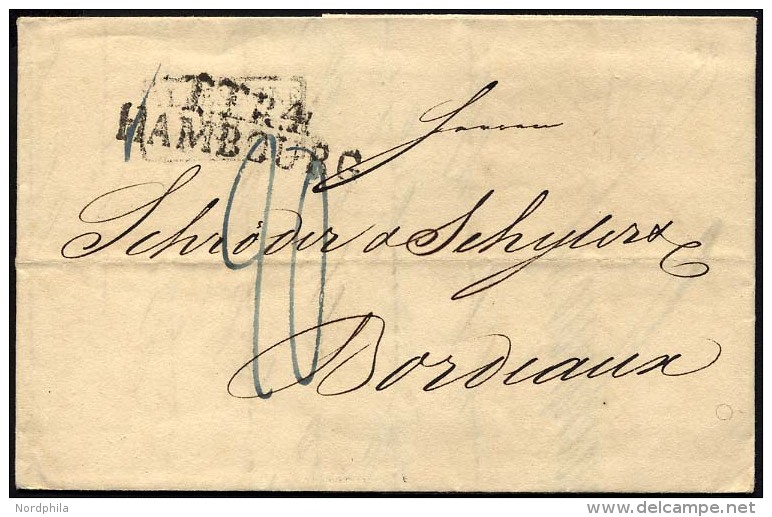 HAMBURG - THURN UND TAXISCHES O.P.A. 1826, TT.R.4 HAMBOURG, L2 Und R3 ALLEMAGNE/PAR/GIVET Auf Brief Nach Bordeaux, R&uum - Prephilately