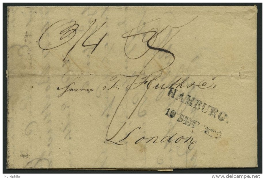 HAMBURG VORPHILA 1822, HAMBURG., L2 (kleinere Type) Auf Brief Nach London, Rückseitig FPO/SE 17/1822, Pracht - Other & Unclassified