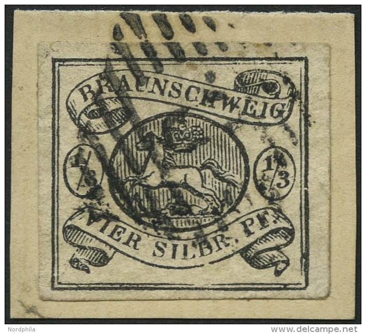 BRAUNSCHWEIG 5 BrfStk, 1853, 1/3 Sgr. Schwarz, Nummernstempel 8 Prachtbriefstück, Mi. 450.- - Brunswick