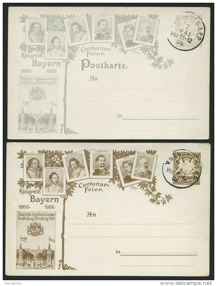 BAYERN PP10C9/11C6 BRIEF, Privatpost: 1806-1906, 2 Und 3 Pf. Wappen Centenar-Feier, Bayrische Jubiläums-Ausstellung - Altri & Non Classificati