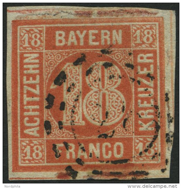 BAYERN 13b O, 1866, 18 Kr. Blassrot, Etwas Bayernbrüchig, Feinst, Mi. 600.- - Sonstige & Ohne Zuordnung