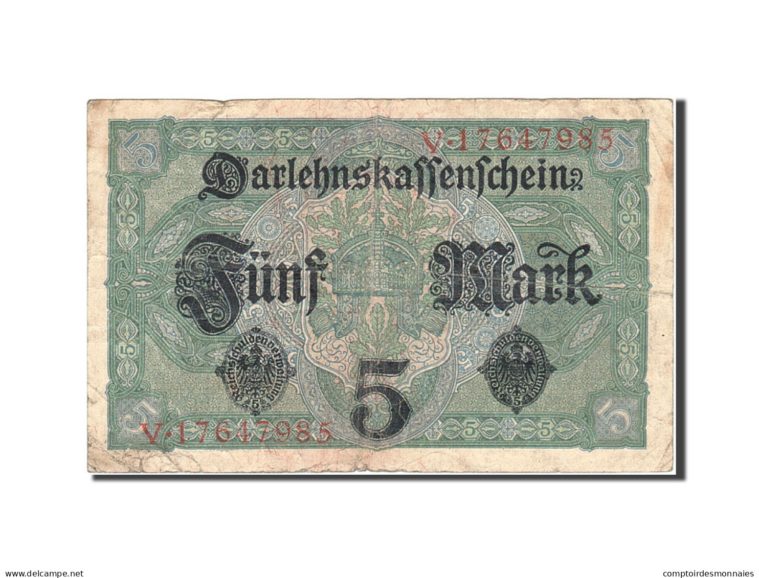 Billet, Allemagne, 5 Mark, 1917-1918, 1917-08-01, KM:56b, TB - 5 Mark