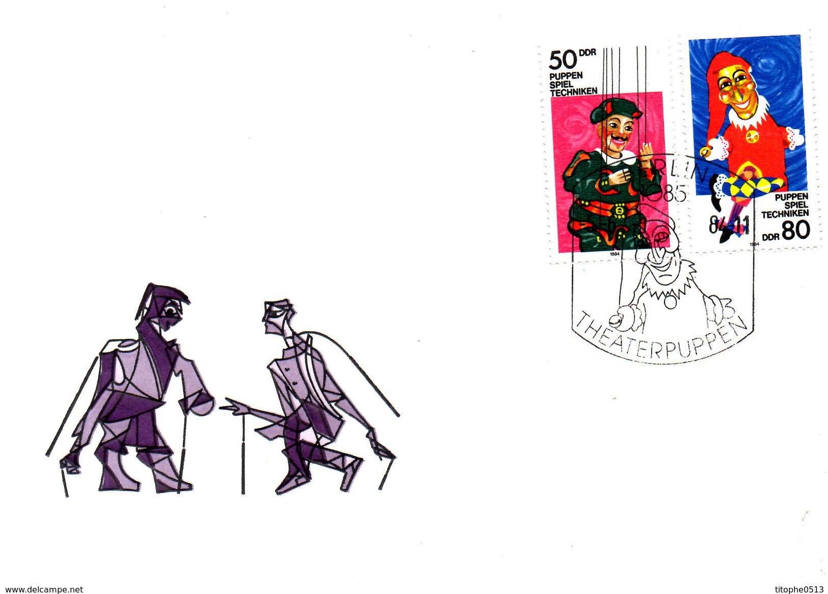 RDA. N°2508-9 De 1984 Sur Enveloppe 1er Jour. Marionnette. - Marionetten