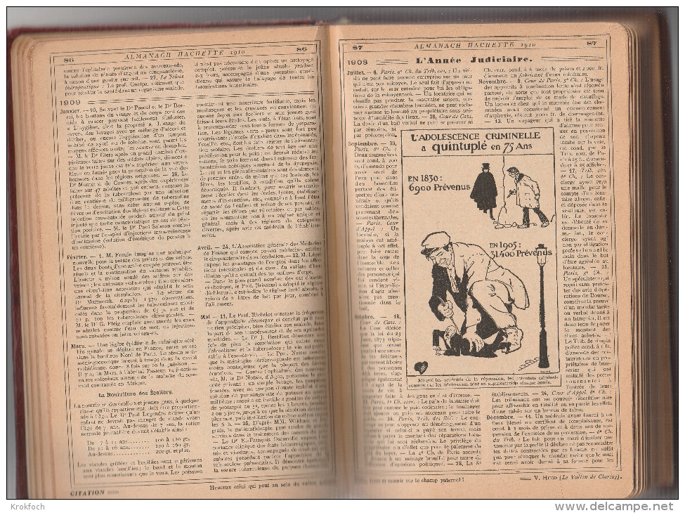 Almanach Hachette 1910 - 500 Pages Avec Très Nombreuses Infos à La Manière Du QUID - Célébrités Sciences Publicités - Autres & Non Classés