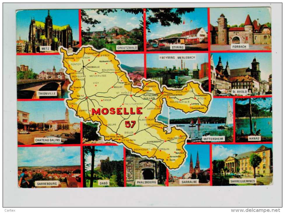 13317  CPM   Carte Géographique Du Département De La Moselle  , Dep 57 , 1980 , ACHAT DIRECT ! - Andere & Zonder Classificatie