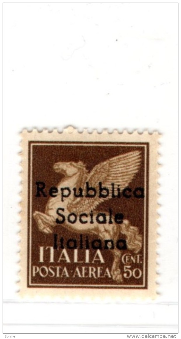 ITALIA R.S.I. TERAMO SOPRASTAMPA REPUBBLICA SOCIALE ITALIANA CENT 50  POSTA AEREA NUOVO MNH** - F690 - Local And Autonomous Issues