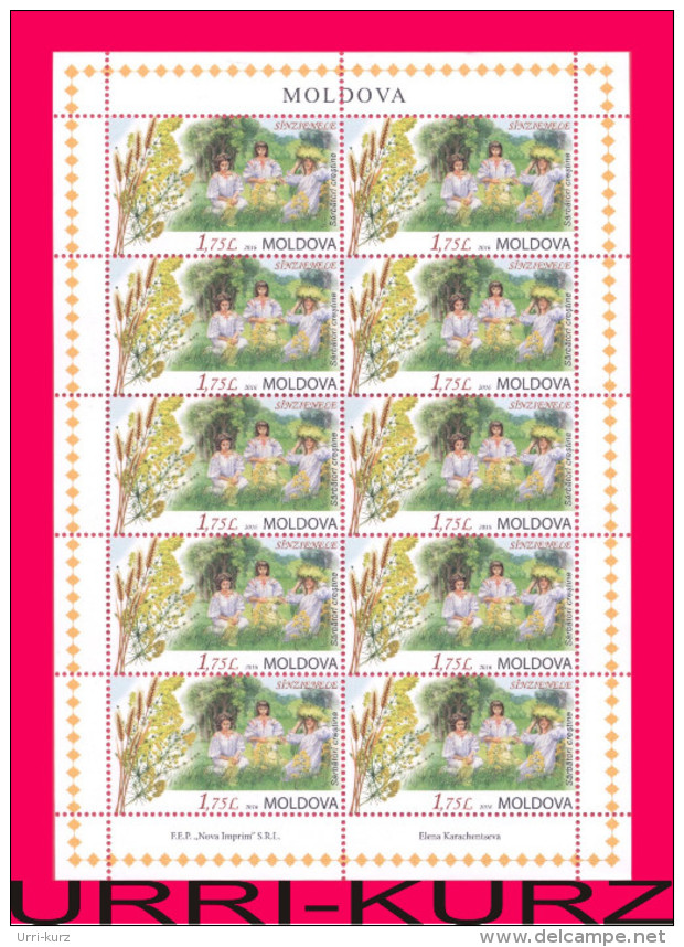 MOLDOVA 2016 Religion Christian Holidays & Folk Traditions Feast Of St. John The Baptist Sheetlet Mi.klb.968 MNH - Other & Unclassified