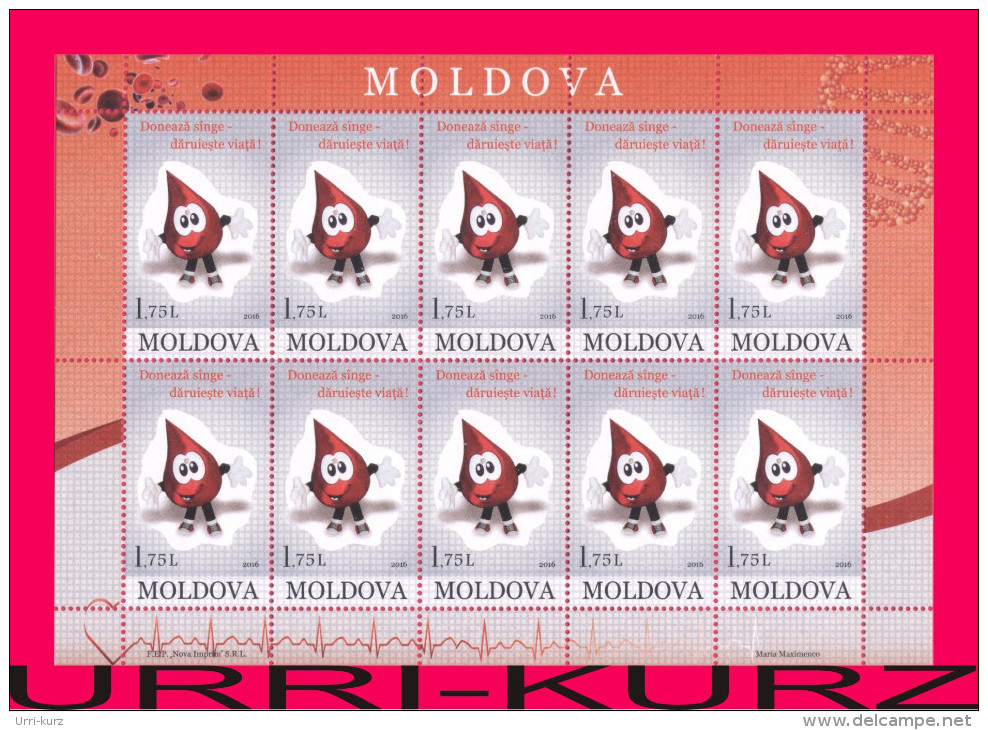 MOLDOVA 2016 Medicine Health Blood Donation Sheetlet Mi.klb.943 MNH - Medicine