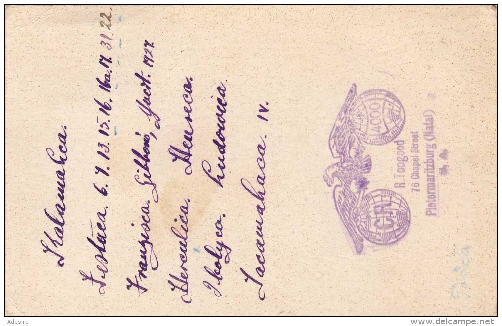 1927 EN AFRIQUE DU SUD ? -2 X Port + Timbre Pietermaritzburg (Natal) Sur Carte Postale Se Rendit à Vienne - Africa (Other)