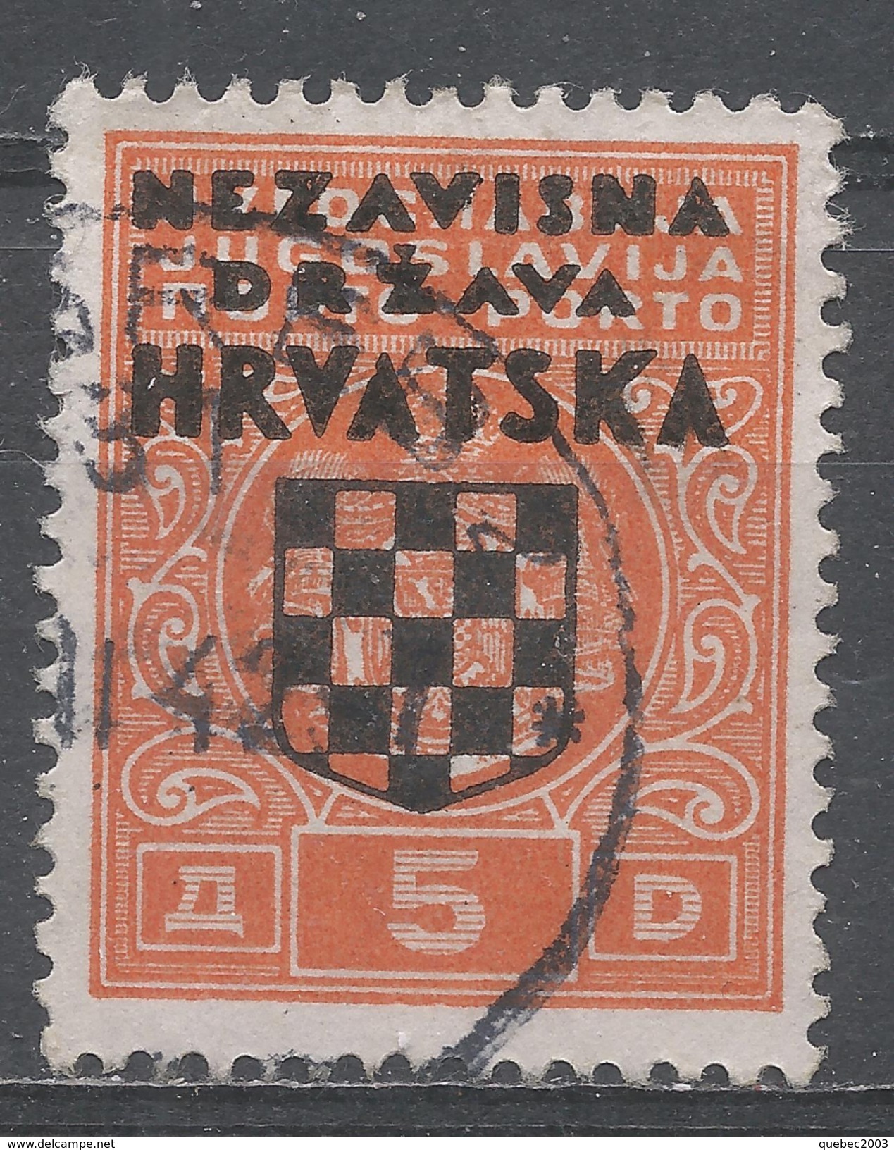 Croatia 1941. Scott #J4 (U) Coat Of Arms - Kroatien