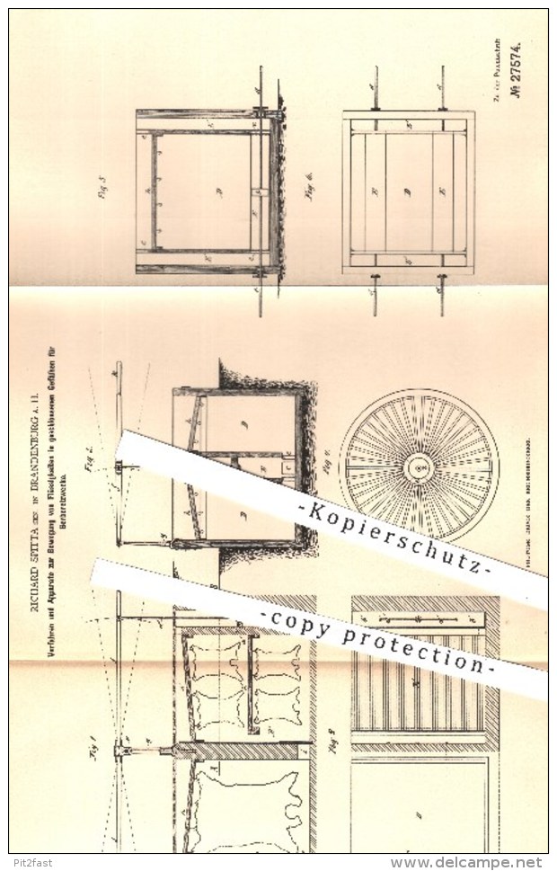 Original Patent - Richard Spitta , Brandenburg / Havel , 1883 , Gefäße Für Gerberei | Gerber , Gerben , Leder , Felle !! - Historische Dokumente