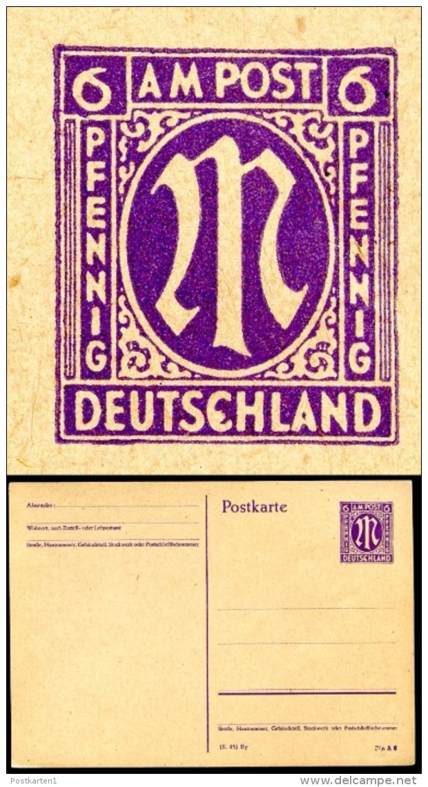 AMERIKANISCHE ZONE P903 PF III Postkarte PLATTENFEHLER ** 1945  Kat. 40,00 € - Emissioni D'emergenza Zona Americana