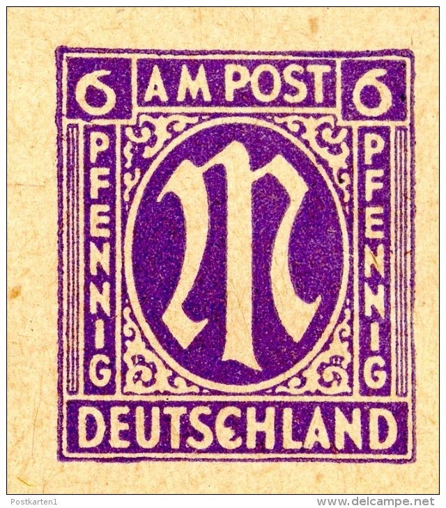 AMERIKANISCHE ZONE P903 PF III Postkarte PLATTENFEHLER ** 1945  Kat. 40,00 € - Notausgaben Amerikanische Zone