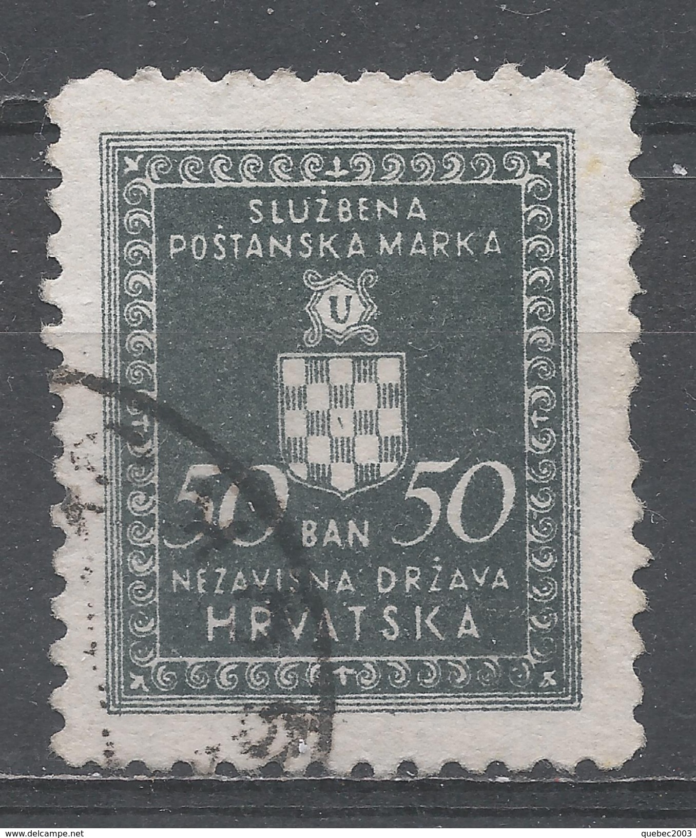 Croatia 1943. Scott #O18 (U) Croatian Coat Of Arms - Croatia