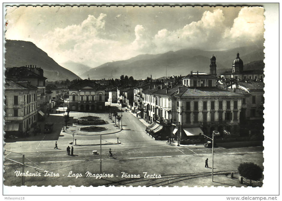 Italy Italia 1961 ? Lago Maggiore Verbania Intra Teatro Cartolina FG VG Postcard - Verbania