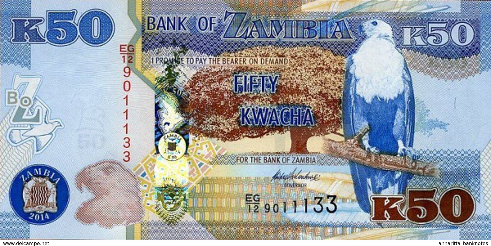 ZAMBIA 50 KWACHA 2014 P-53c UNC [ZM156c] - Sambia