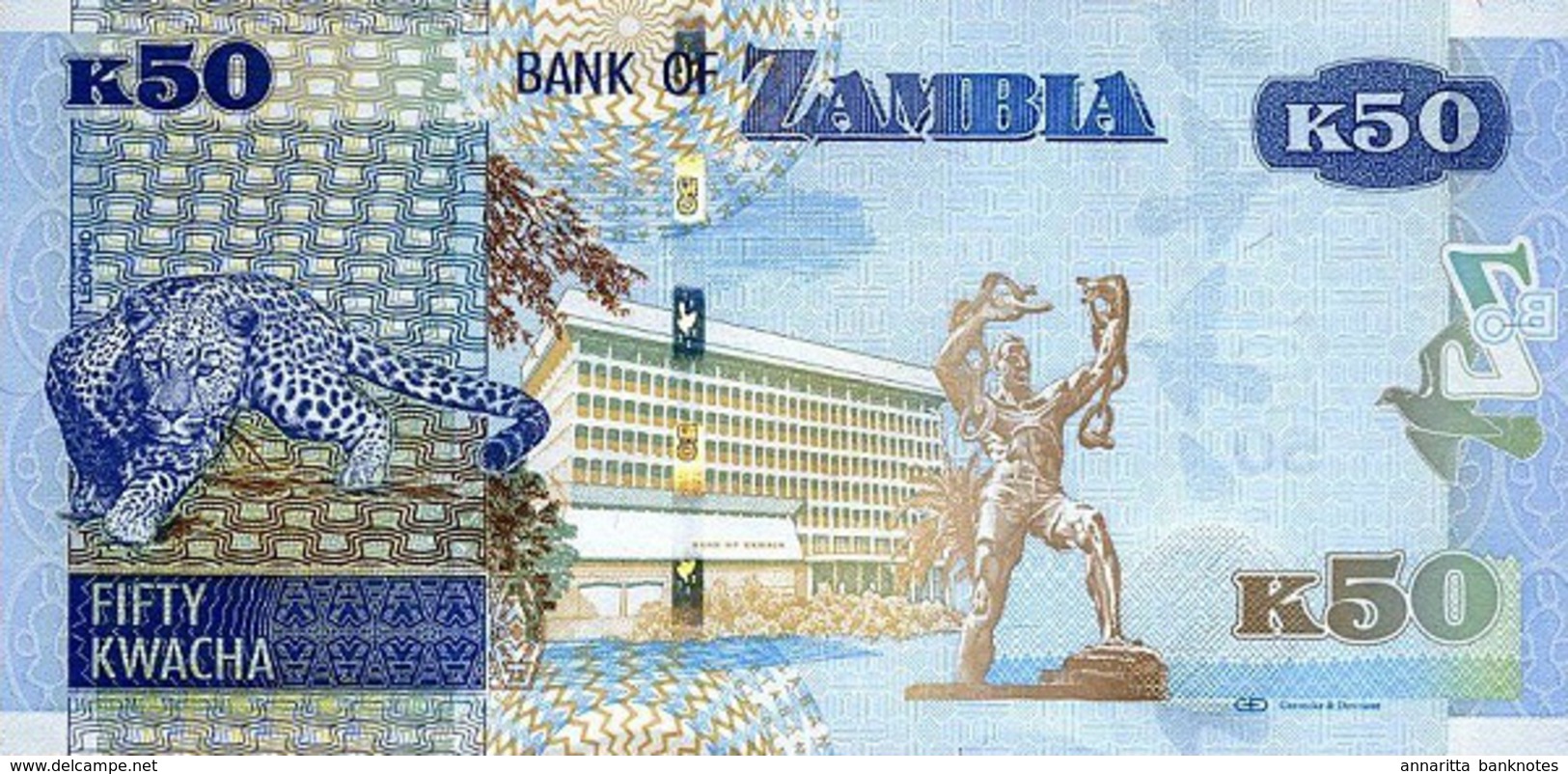 ZAMBIA 50 KWACHA 2014 P-53c UNC [ZM156c] - Sambia