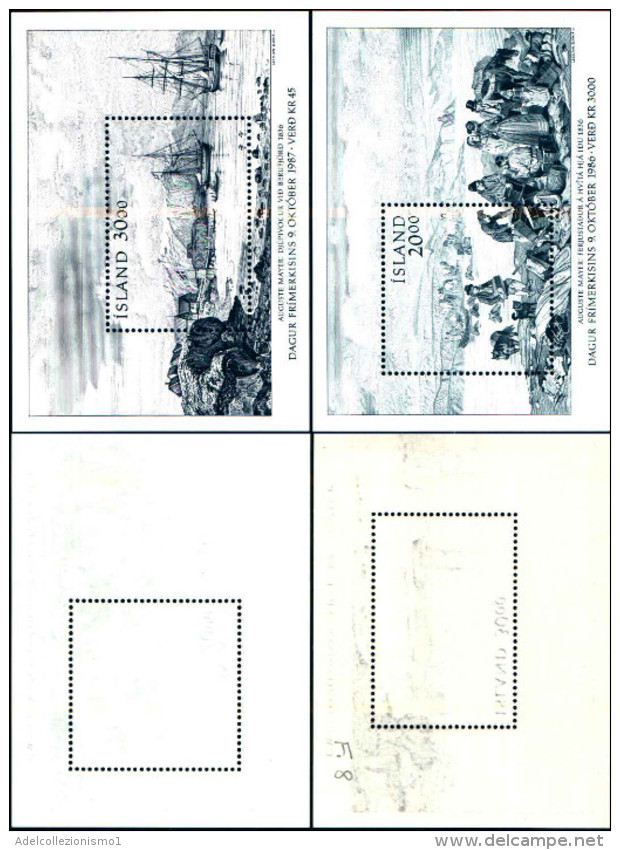 84287) Islanda-1986-87-giornata Del Franmcobollo 2 BF-n.7-8-nuovi - Unused Stamps